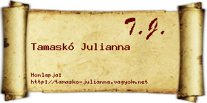 Tamaskó Julianna névjegykártya